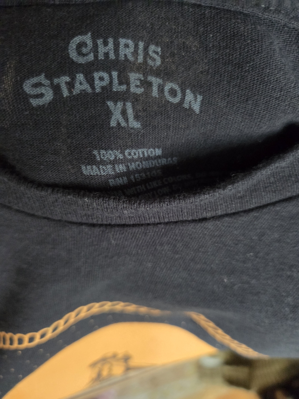 Upcycled Cropped Black Graphic Tee with Plaid Sleeve Contrast - Western Print - Picture 7 of 10